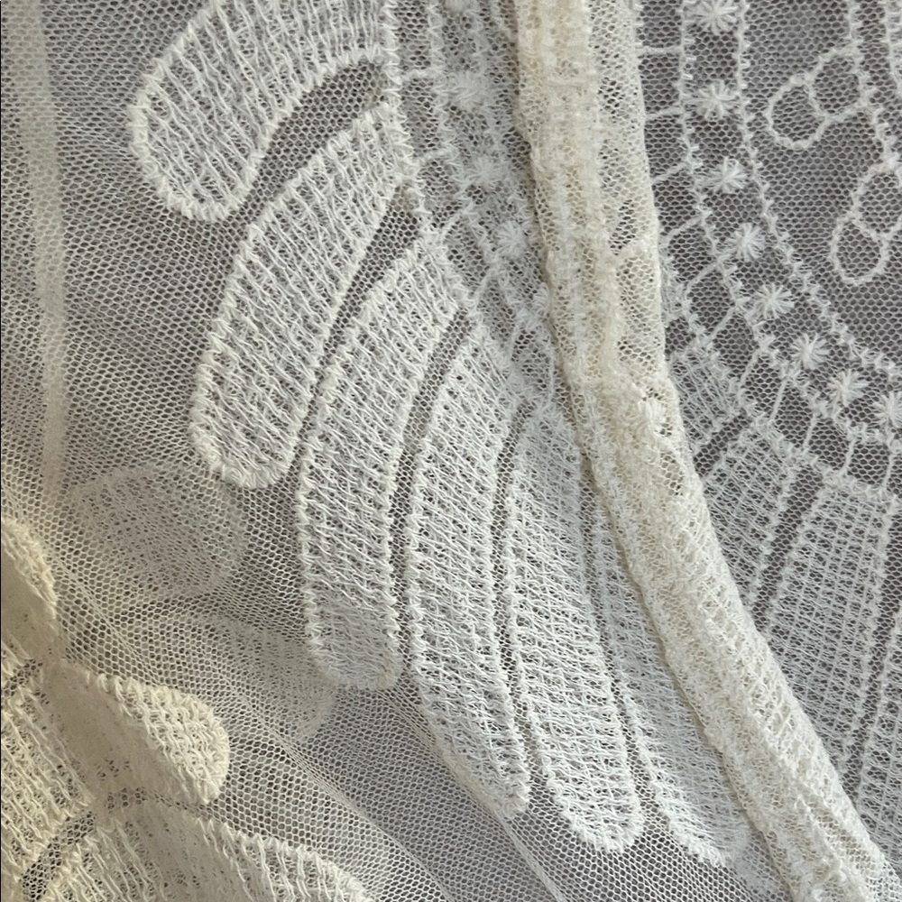 Cream Lace Long Cardigan - Picture 3 of 6